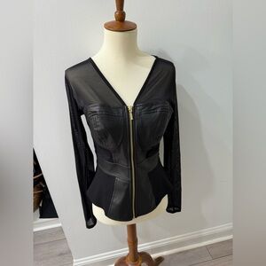 Faux leather top